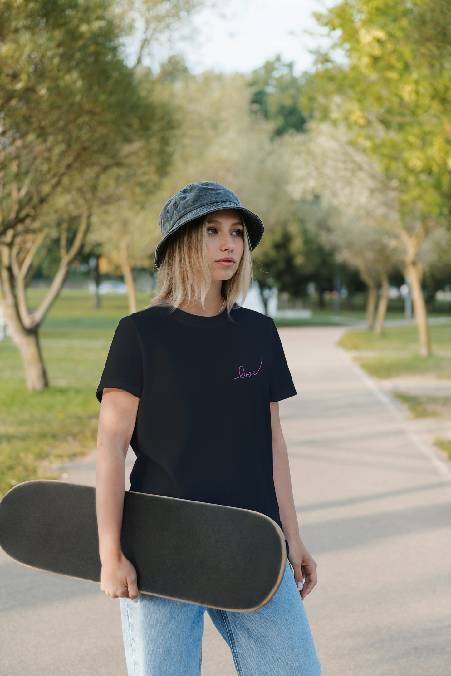 'Love' Classic Black T-Shirt for Women